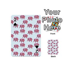 Pink Flower Elephant Playing Cards 54 (mini) by snowwhitegirl