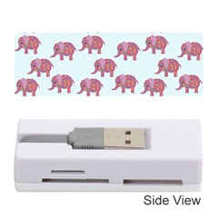 Pink Flower Elephant Memory Card Reader (stick) by snowwhitegirl