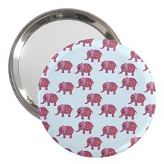 Pink Flower Elephant 3  Handbag Mirrors by snowwhitegirl