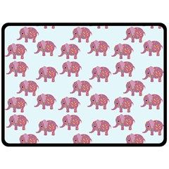 Pink Flower Elephant Double Sided Fleece Blanket (large)  by snowwhitegirl