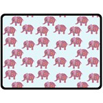 Pink Flower Elephant Double Sided Fleece Blanket (Large)  80 x60  Blanket Front