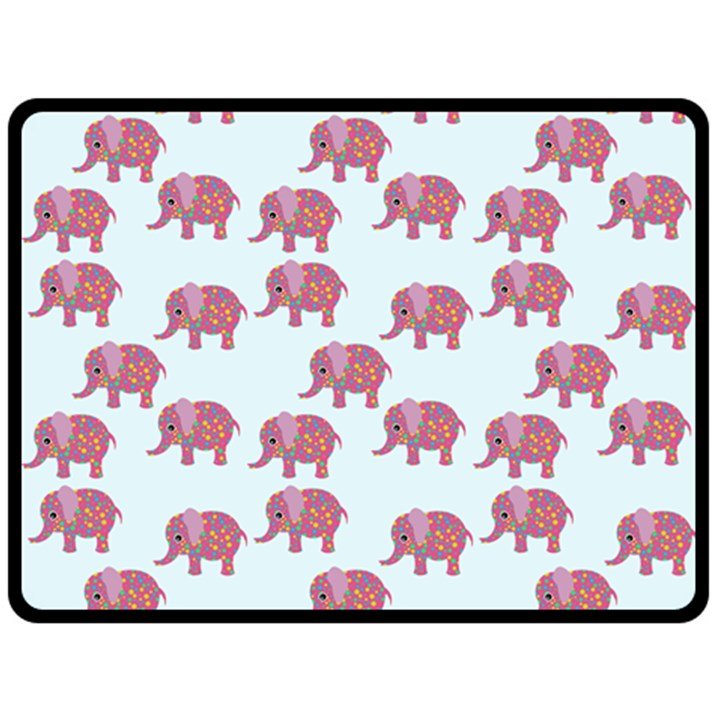 Pink Flower Elephant Double Sided Fleece Blanket (Large) 