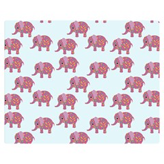 Pink Flower Elephant Double Sided Flano Blanket (medium)  by snowwhitegirl