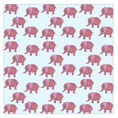 Pink Flower Elephant Large Satin Scarf (square) by snowwhitegirl