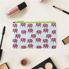 Pink Flower Elephant Cosmetic Bag (xs) by snowwhitegirl