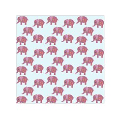 Pink Flower Elephant Small Satin Scarf (square) by snowwhitegirl