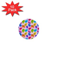 Colorful Leaves 1  Mini Buttons (10 Pack)  by snowwhitegirl