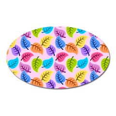 Colorful Leaves Oval Magnet by snowwhitegirl