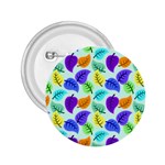 Colorful Leaves Blue 2.25  Buttons Front