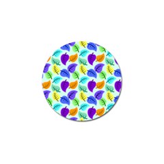 Colorful Leaves Blue Golf Ball Marker (4 Pack) by snowwhitegirl