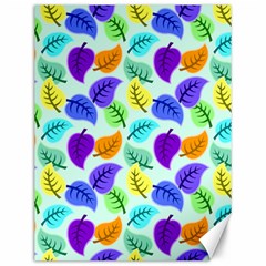 Colorful Leaves Blue Canvas 12  X 16  by snowwhitegirl