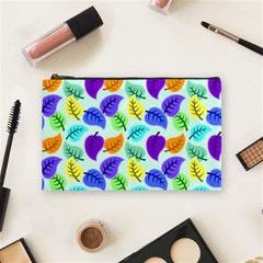 Colorful Leaves Blue Cosmetic Bag (medium) by snowwhitegirl