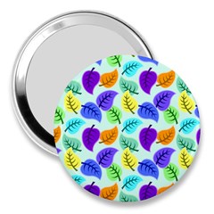 Colorful Leaves Blue 3  Handbag Mirrors by snowwhitegirl