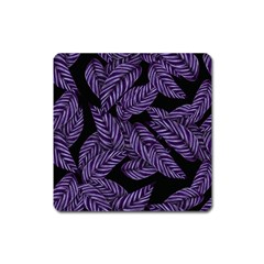 Tropical Leaves Purple Square Magnet by snowwhitegirl