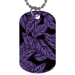 Tropical Leaves Purple Dog Tag (one Side) by snowwhitegirl