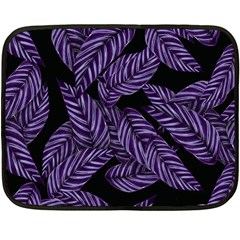 Tropical Leaves Purple Double Sided Fleece Blanket (mini)  by snowwhitegirl