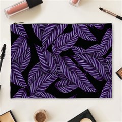 Tropical Leaves Purple Cosmetic Bag (xl) by snowwhitegirl