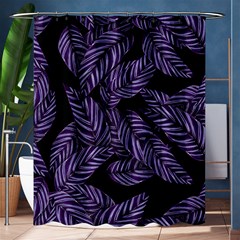 Tropical Leaves Purple Shower Curtain 60  X 72  (medium)  by snowwhitegirl