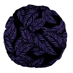 Tropical Leaves Purple Large 18  Premium Flano Round Cushions by snowwhitegirl