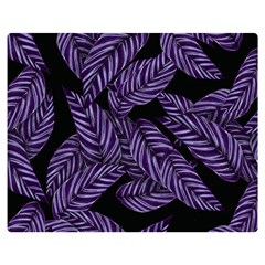 Tropical Leaves Purple Double Sided Flano Blanket (medium)  by snowwhitegirl