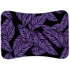 Tropical Leaves Purple Velour Seat Head Rest Cushion by snowwhitegirl