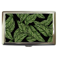 Tropical Leaves On Black Cigarette Money Case by snowwhitegirl