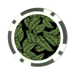 Tropical Leaves On Black Poker Chip Card Guard by snowwhitegirl