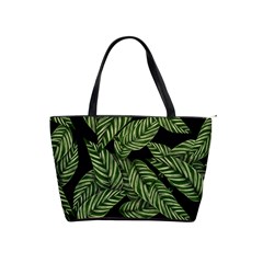 Tropical Leaves On Black Classic Shoulder Handbag by snowwhitegirl