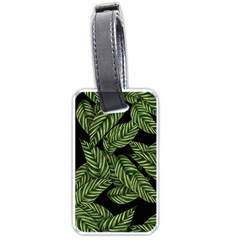 Tropical Leaves On Black Luggage Tags (one Side)  by snowwhitegirl