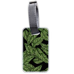 Tropical Leaves On Black Luggage Tags (two Sides) by snowwhitegirl