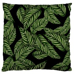 Tropical Leaves On Black Standard Flano Cushion Case (two Sides) by snowwhitegirl