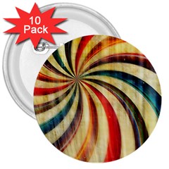 Abstract Rainbow Swirl 3  Buttons (10 Pack)  by snowwhitegirl