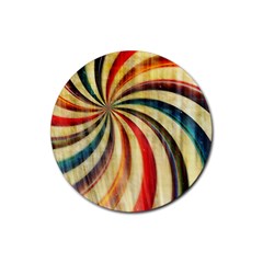 Abstract Rainbow Swirl Rubber Round Coaster (4 Pack)  by snowwhitegirl