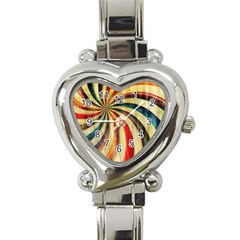 Abstract Rainbow Swirl Heart Italian Charm Watch by snowwhitegirl