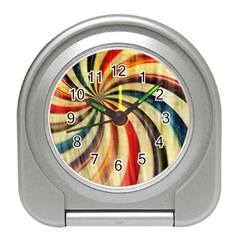 Abstract Rainbow Swirl Travel Alarm Clock by snowwhitegirl