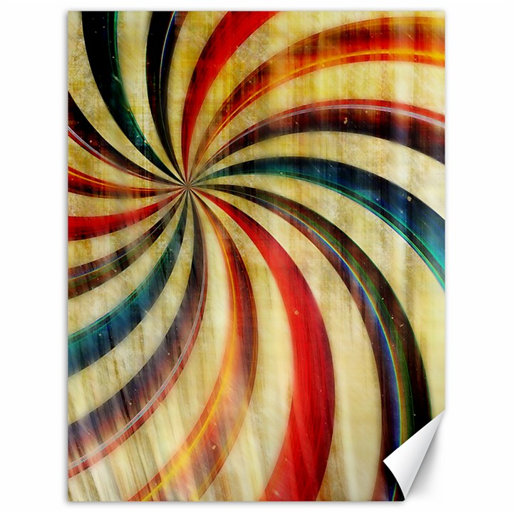 Abstract Rainbow Swirl Canvas 12  x 16 