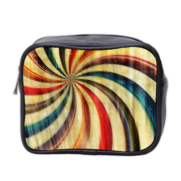 Abstract Rainbow Swirl Mini Toiletries Bag (Two Sides)