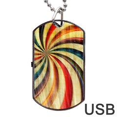 Abstract Rainbow Swirl Dog Tag Usb Flash (two Sides) by snowwhitegirl