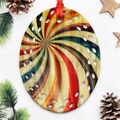 Abstract Rainbow Swirl Ornament (oval Filigree) by snowwhitegirl