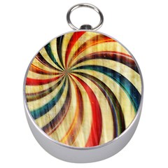 Abstract Rainbow Swirl Silver Compasses by snowwhitegirl