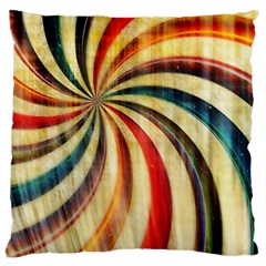 Abstract Rainbow Swirl Large Flano Cushion Case (two Sides) by snowwhitegirl