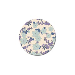 Vintage Floral Blue Pattern Golf Ball Marker by snowwhitegirl