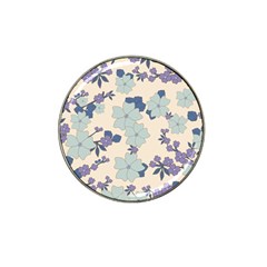 Vintage Floral Blue Pattern Hat Clip Ball Marker (4 Pack) by snowwhitegirl