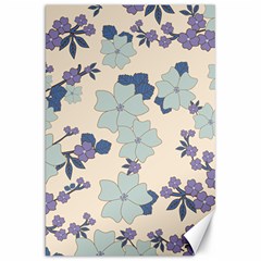 Vintage Floral Blue Pattern Canvas 20  X 30  by snowwhitegirl