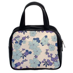 Vintage Floral Blue Pattern Classic Handbag (two Sides) by snowwhitegirl