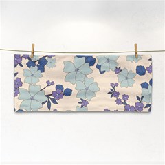 Vintage Floral Blue Pattern Hand Towel by snowwhitegirl