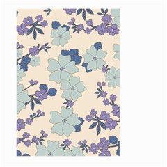 Vintage Floral Blue Pattern Large Garden Flag (two Sides) by snowwhitegirl