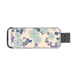 Vintage Floral Blue Pattern Portable Usb Flash (two Sides) by snowwhitegirl