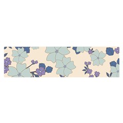 Vintage Floral Blue Pattern Satin Scarf (oblong) by snowwhitegirl