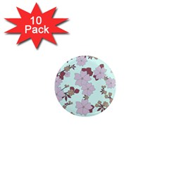 Vintage Floral Lilac Pattern 1  Mini Magnet (10 Pack)  by snowwhitegirl